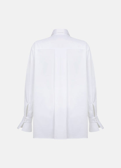 Quinta Tie Detail White Organic Cotton Shirt