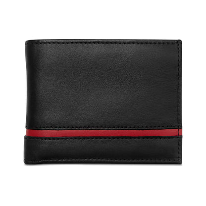 Carry-It-All Bifold Mens Leather Wallet (American Flag optional)