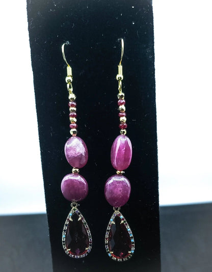 Ruby and Rubellite Earrings