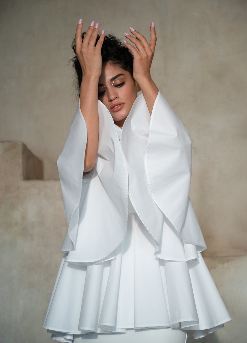 Sesta Italian Design White Gabardine Shirt