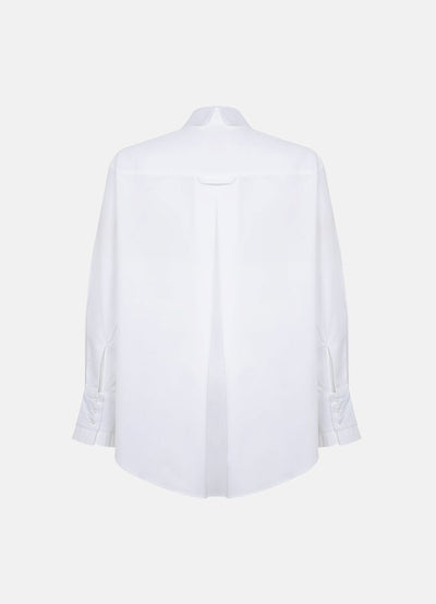 Settima Ruffled White Organic Cotton Shirt