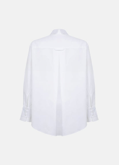 Settima Ruffled White Organic Cotton Shirt