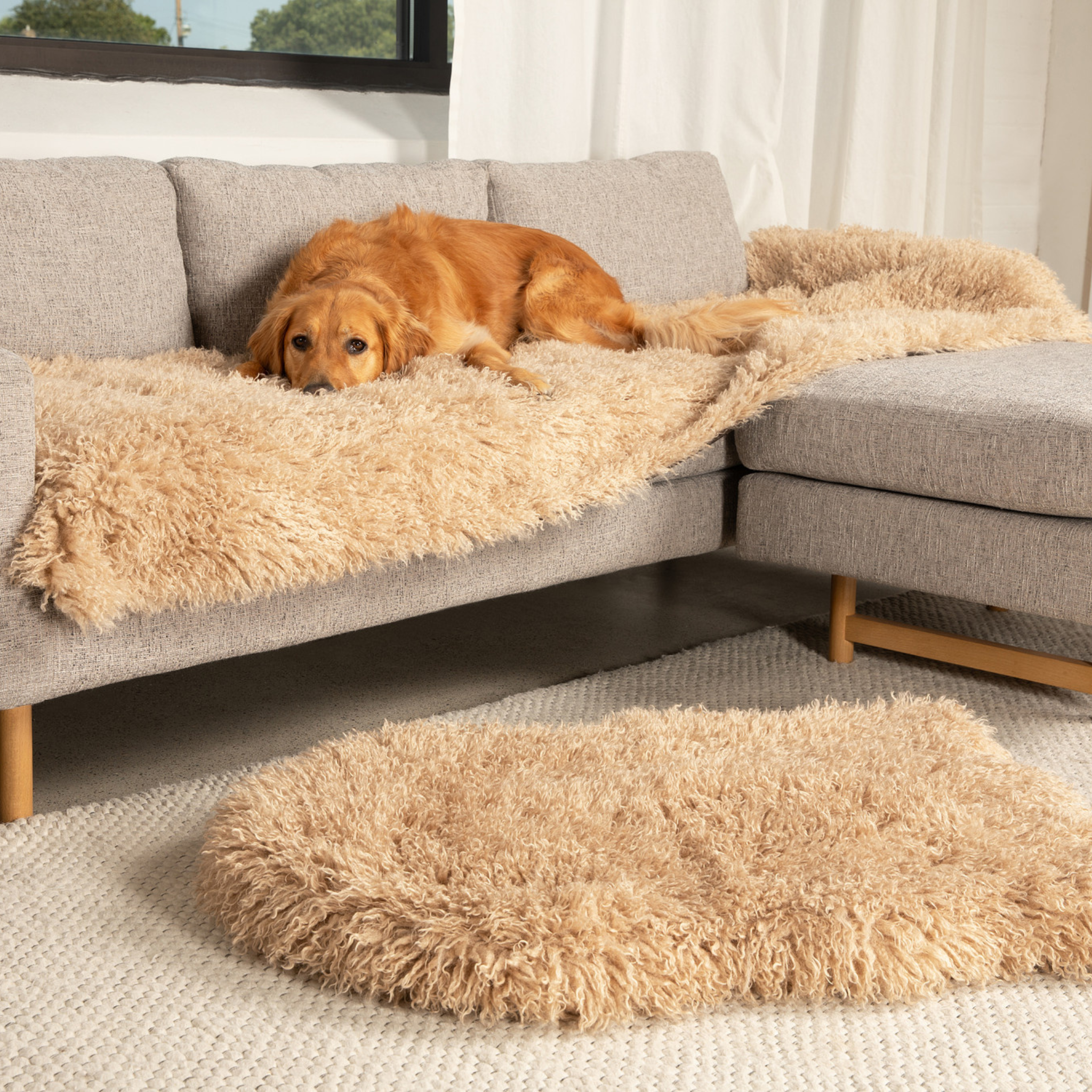 PupProtector™ Luxe Waterproof Bed Runner - Plush Sheep Tan