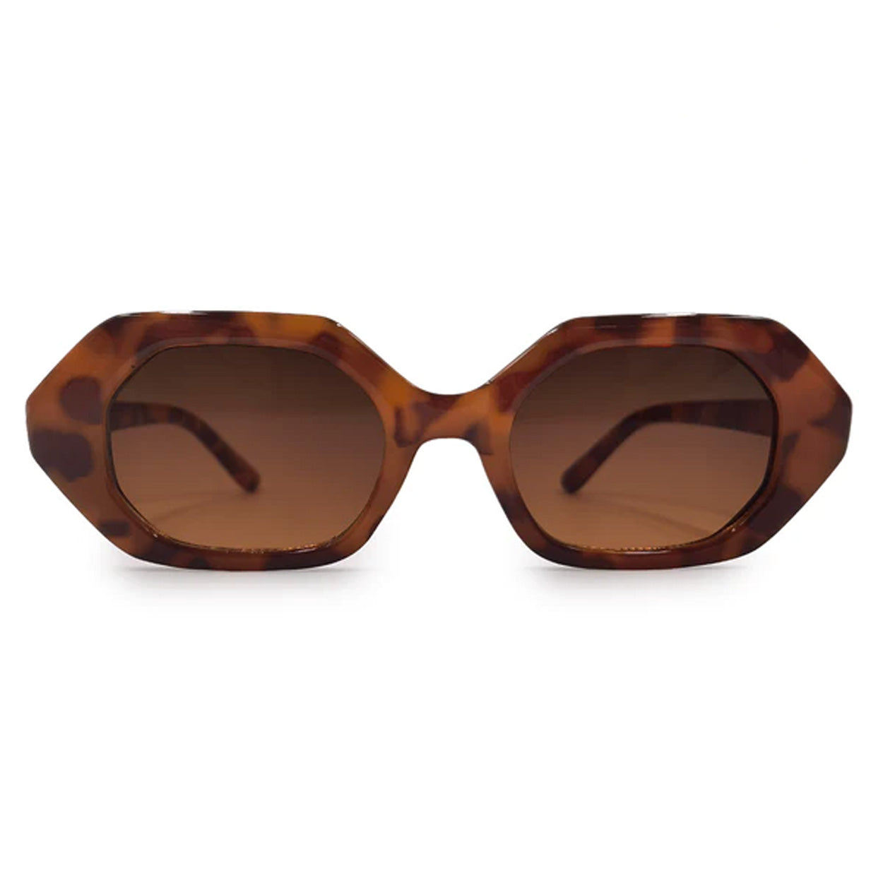 Geometric Unisex Sunglasses - Tortoise