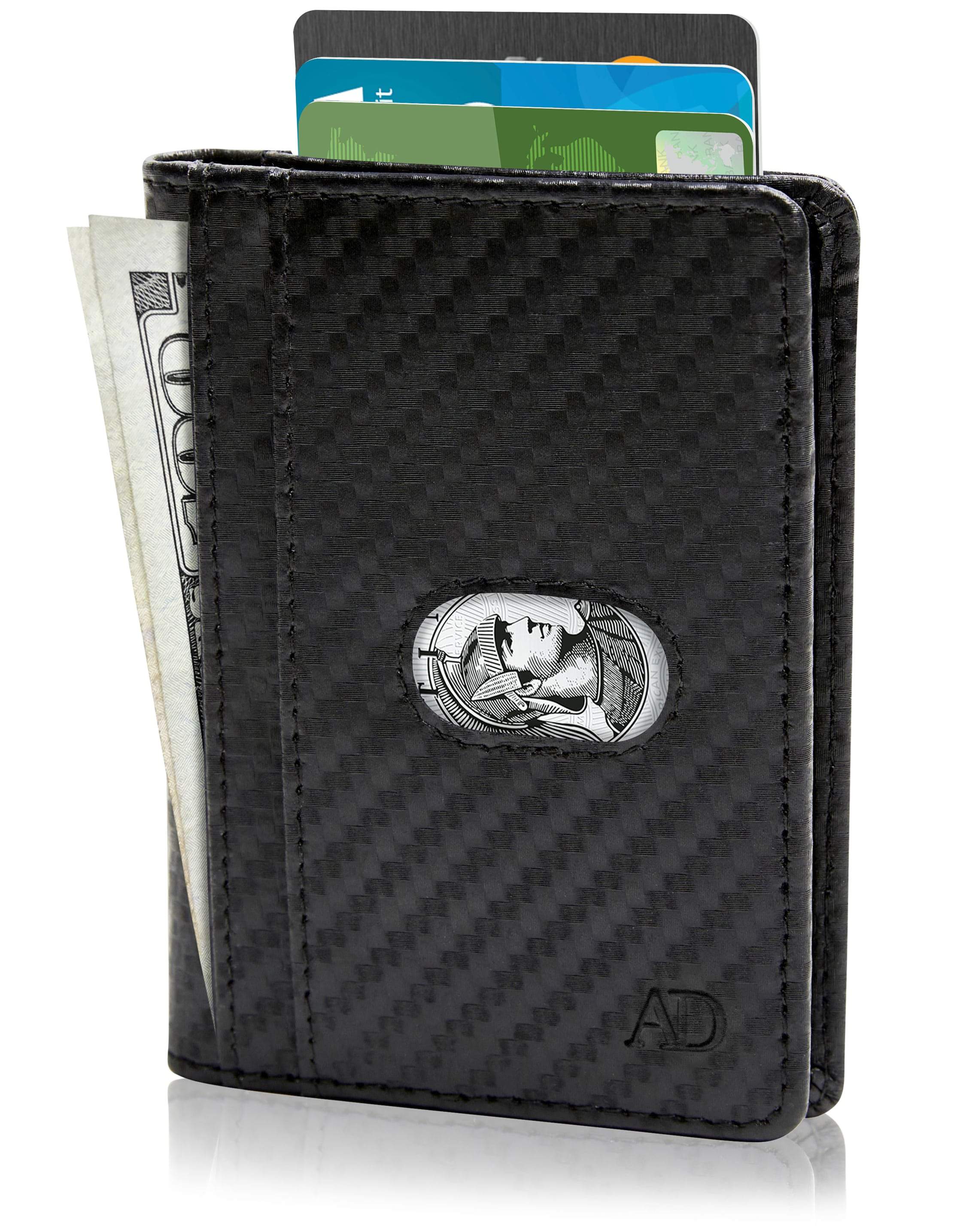 Leather Bifold Wallet with Pull Strap