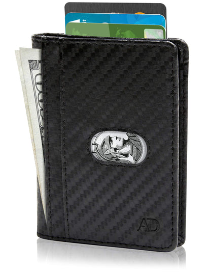 Leather Bifold Wallet with Pull Strap