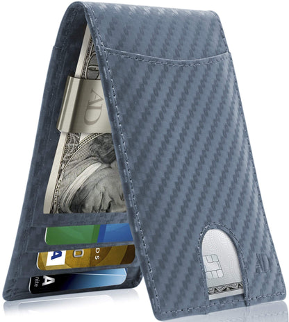 Leather Money Clip Bifold Wallet