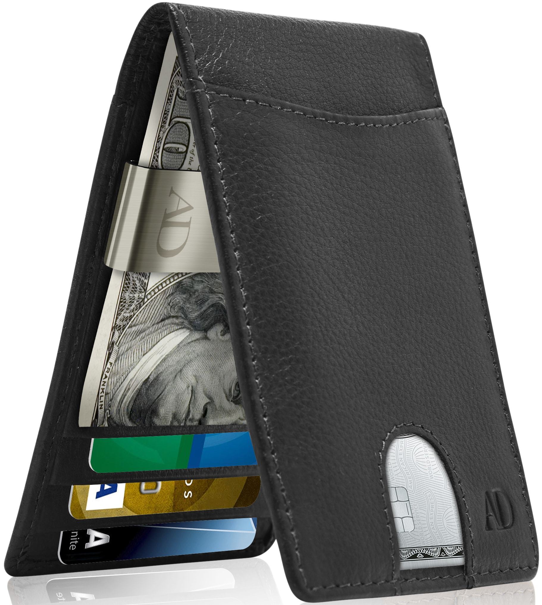 Leather Money Clip Bifold Wallet