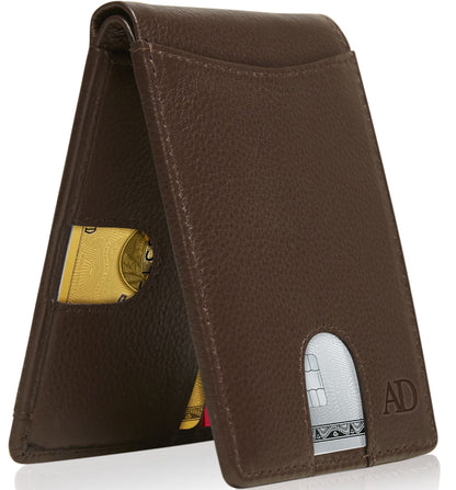 Leather Pull Strap Bifold Wallet