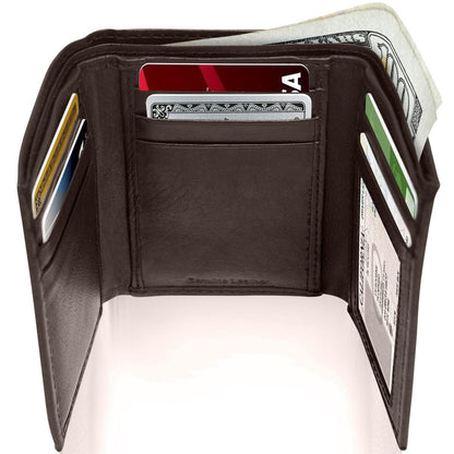 Leather Trifold Wallet with ID Window