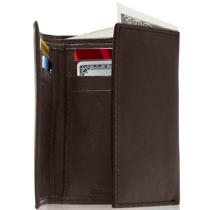 Leather Trifold Wallet with ID Window