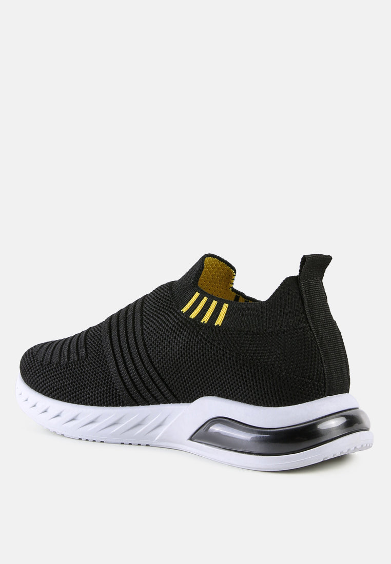 Slip On Active Fly Knit Black Sneakers