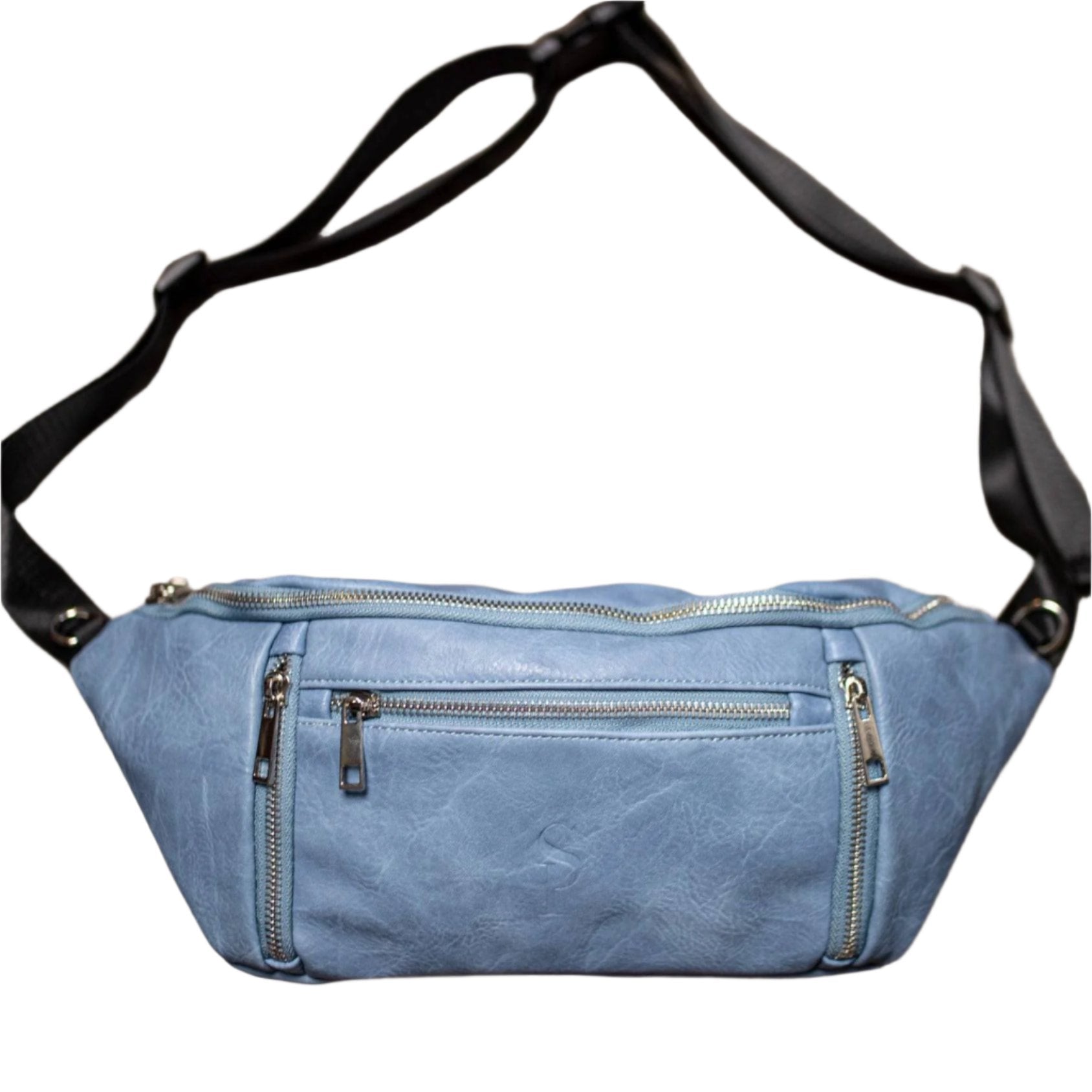 Baby Blue Leather Sling Bag