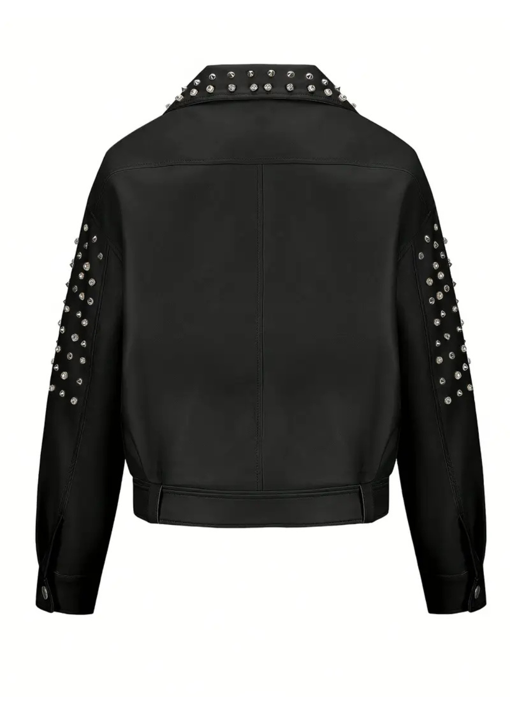 Leather Rebel Black Studded Moto Biker Jacket