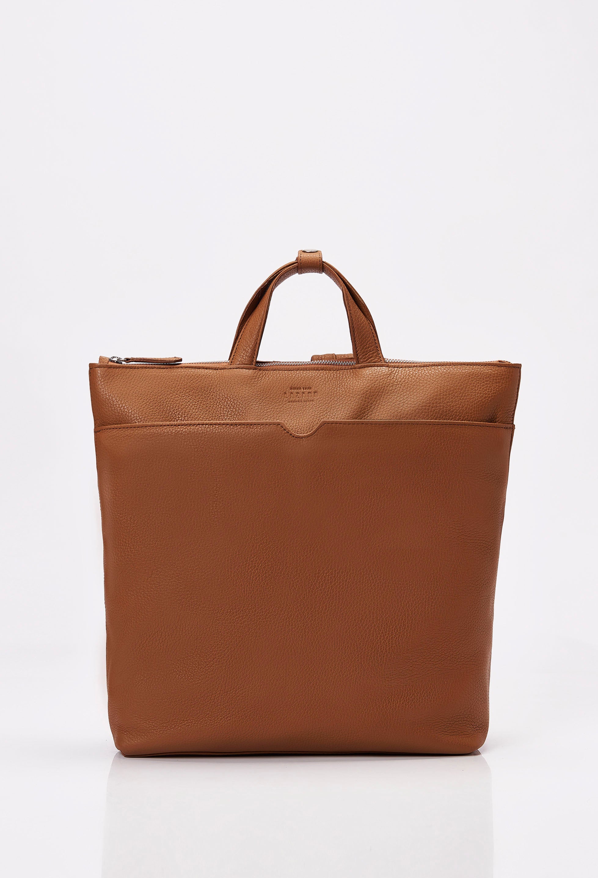 Tan Leather Minimalist Tote Backpack