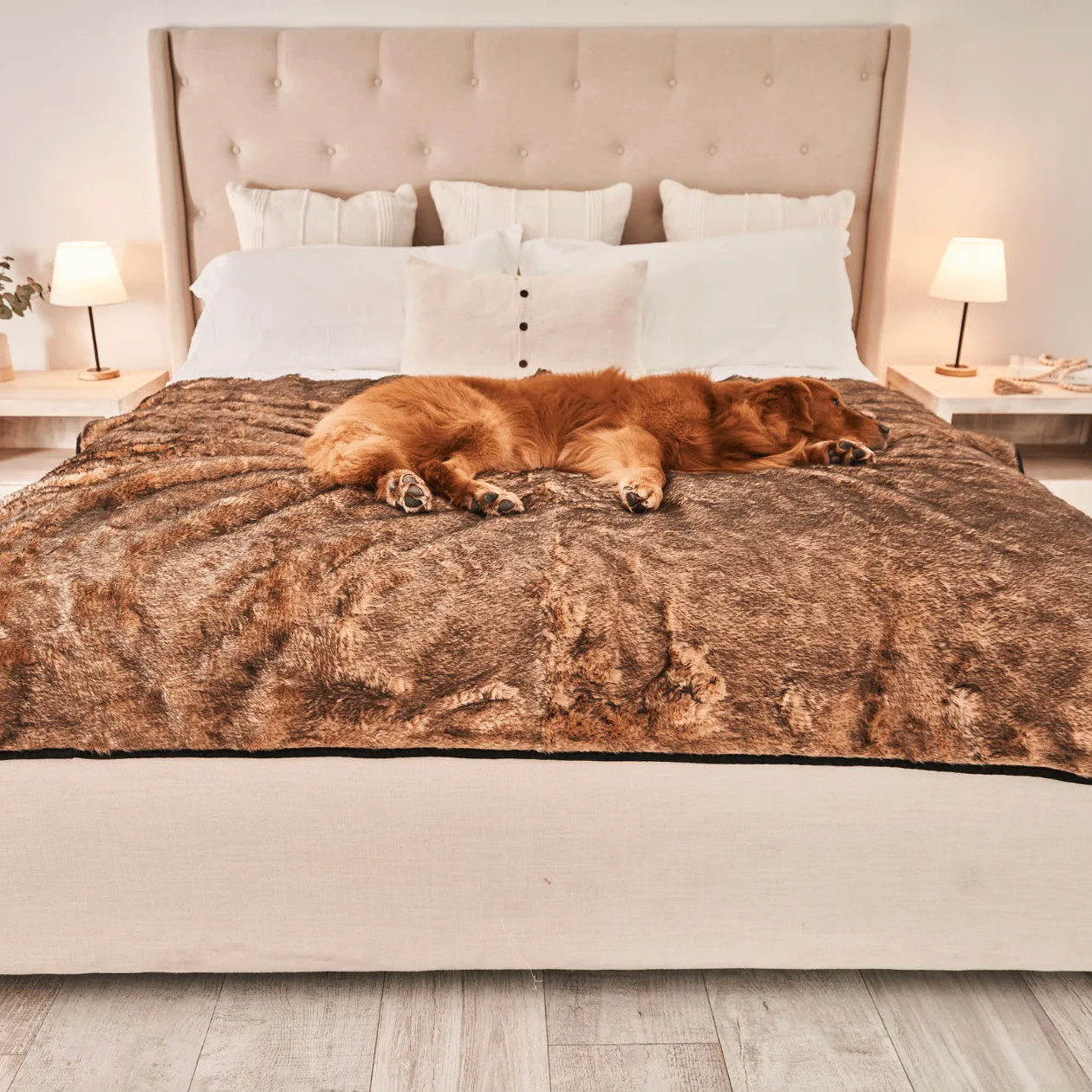 PupProtector™ Short Fur Waterproof Throw Blanket - Sable Tan
