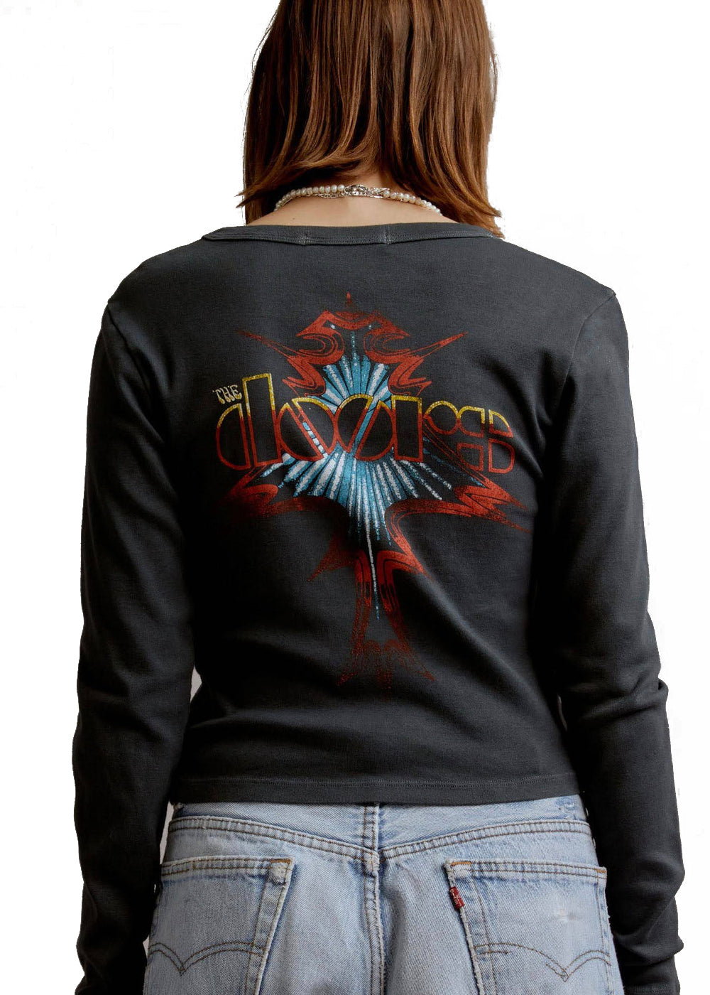 The Doors Cropped Long Sleeve Band Shirt by Daydreamer LA