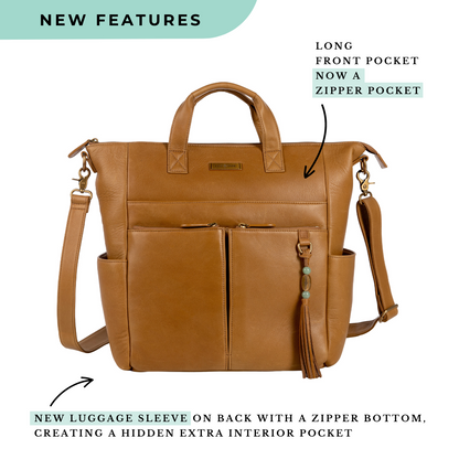 New Caroline Mommy Bag - Old English Sand Leather