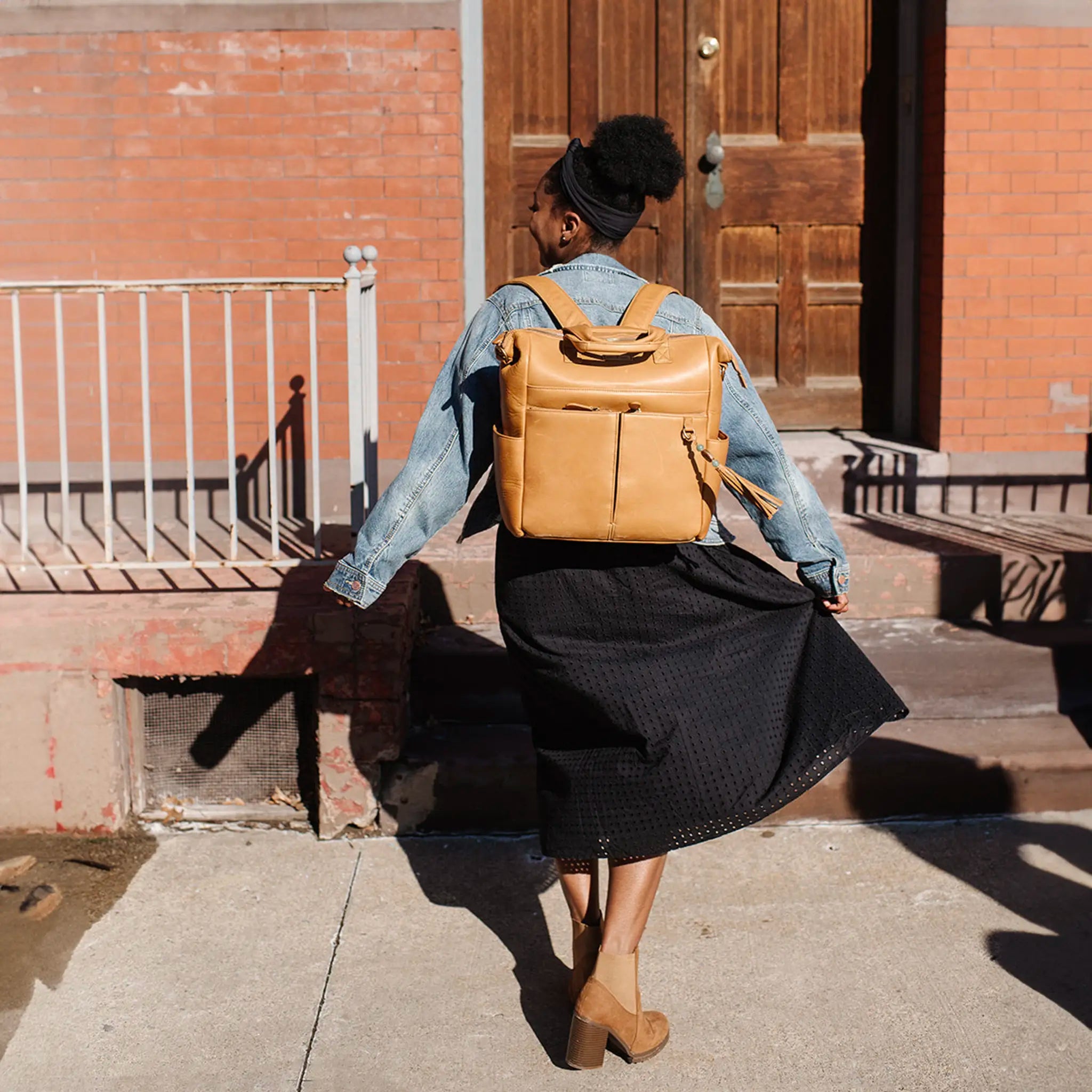 New Caroline Mommy Bag - Old English Sand Leather