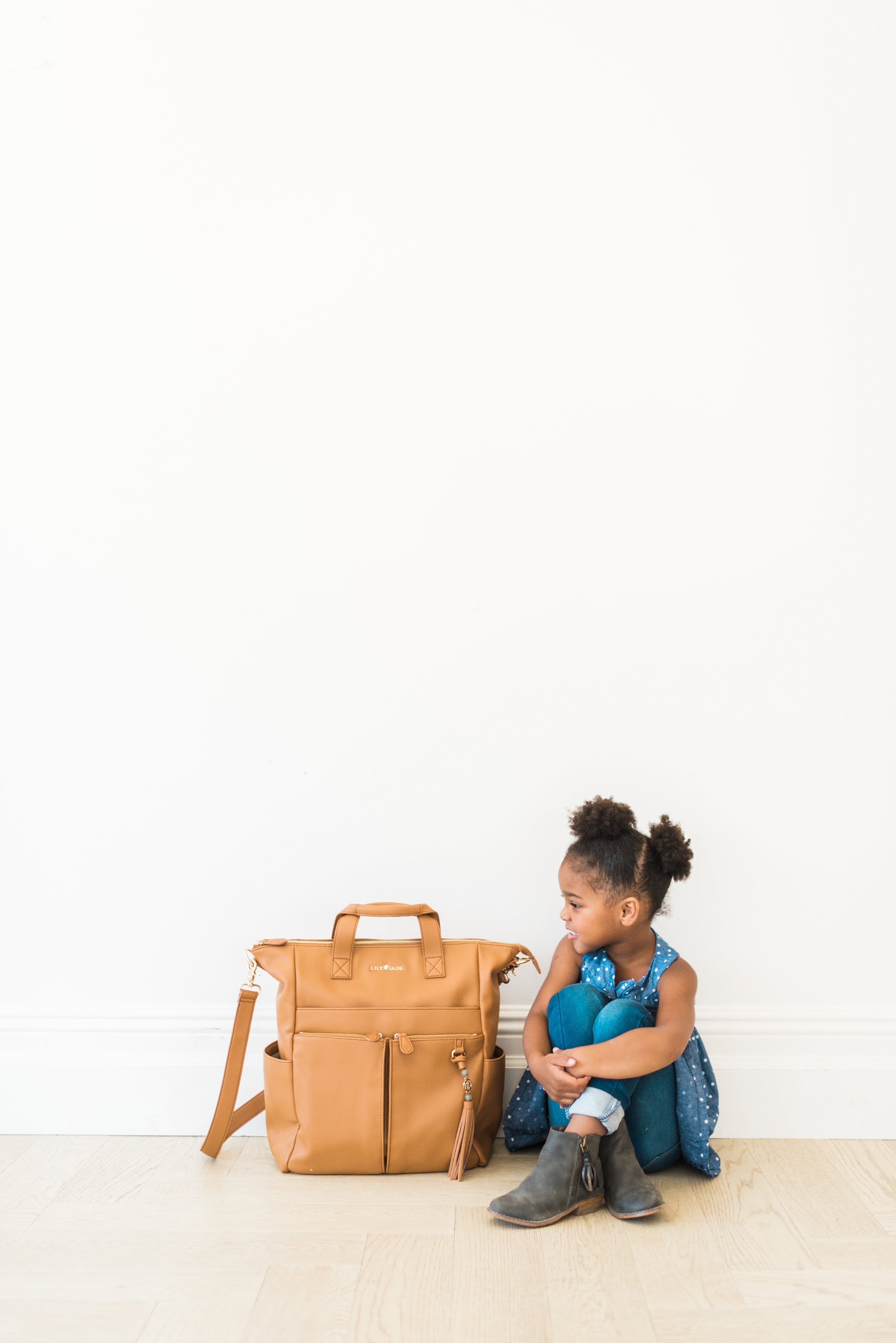 New Caroline Vegan Leather Mommy Bag | Rich Camel