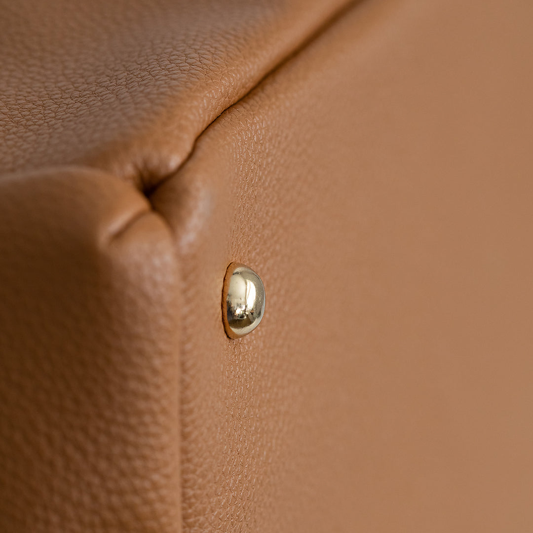 New Caroline Vegan Leather Mommy Bag | Rich Camel