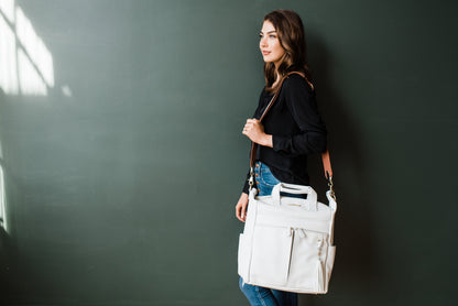 New Caroline Vegan Leather Mommy Bag | Rich Stone