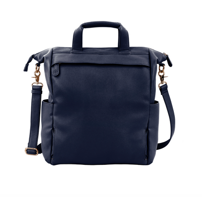 New Caroline Vegan Leather Mommy Bag | Navy