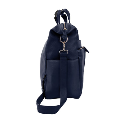 New Caroline Vegan Leather Mommy Bag | Navy