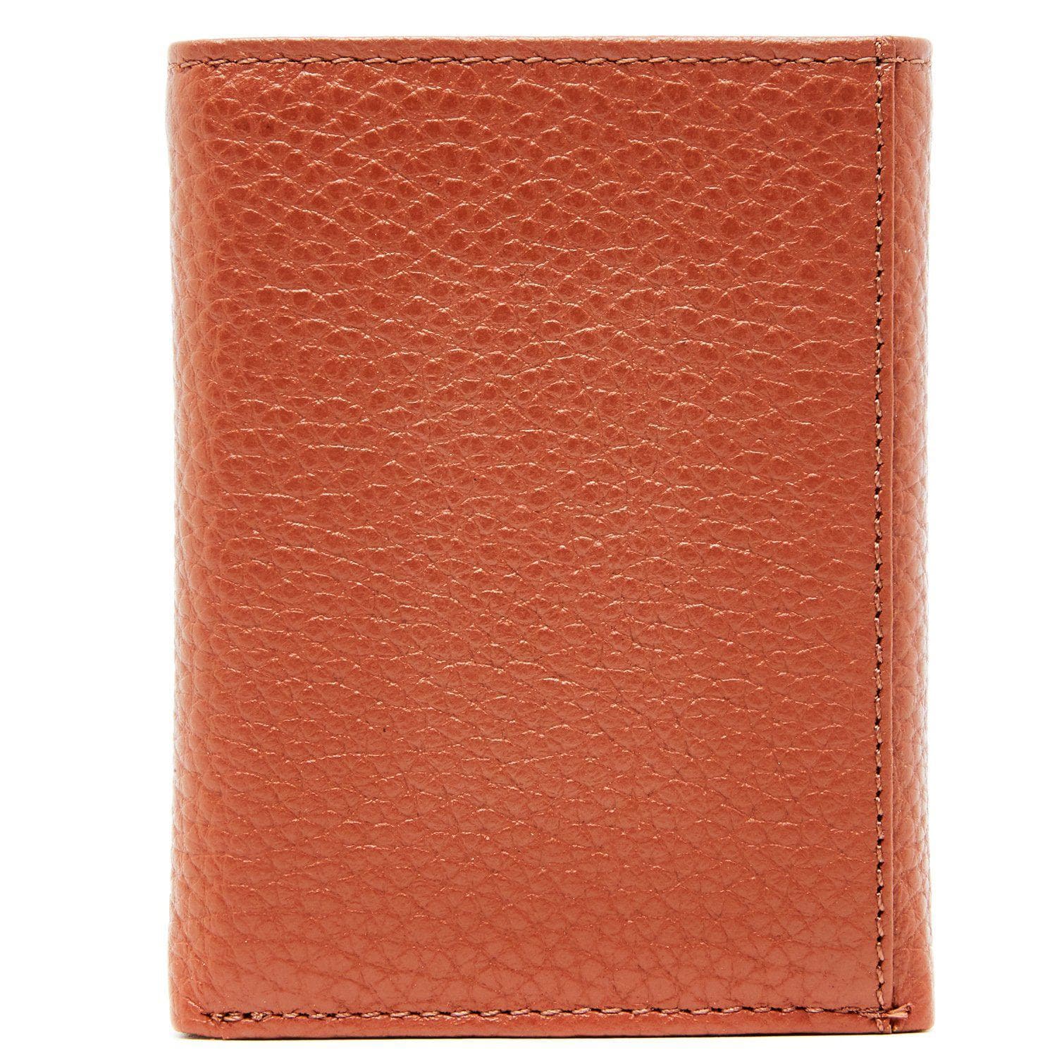 Leather Trifold RFID Wallet with Flip-Up ID