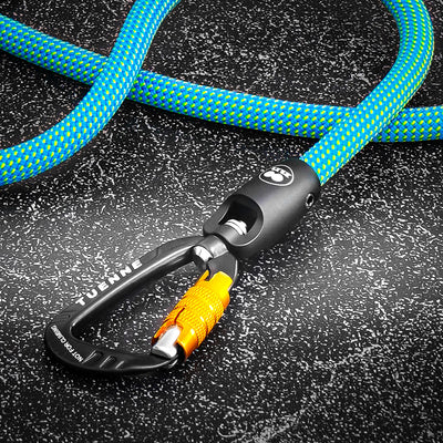 Rope Dog Leash with Auto-Locking Carabiner – 9.4mm Dry-Treated | Ion Blue