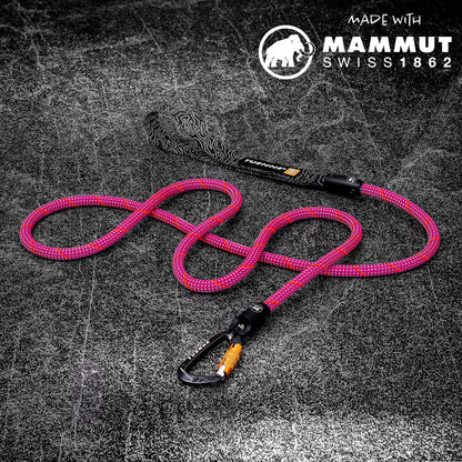 Rope Dog Leash with Auto-Locking Carabiner – 9.5mm Mammut Dry-Treated | Pink Zen | Tuenne