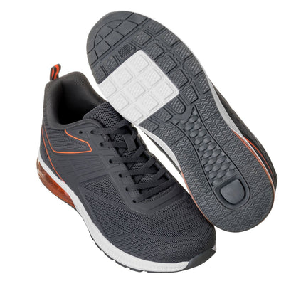 Q232 - 2.4 Inches Taller (Grey/Orange) - Super Lightweight Men's Sneakers