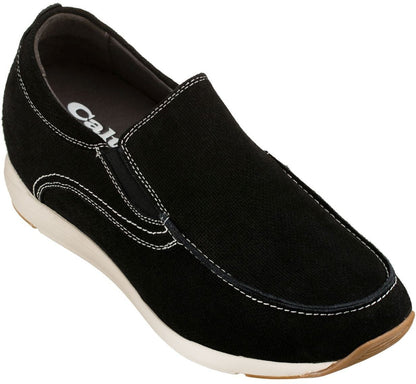 G4903 - 2.8 Inches Taller (Nubuck Black) - Super Lightweight Men's Flats