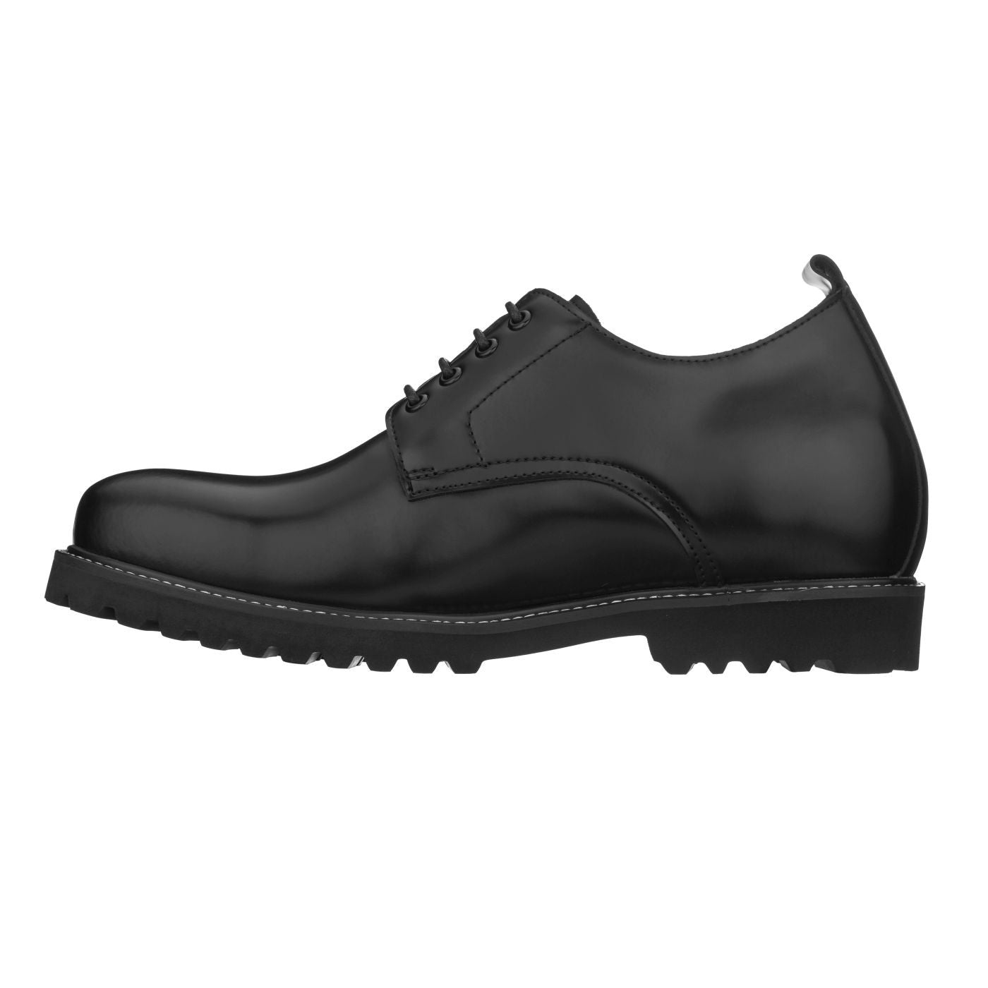 S9118 - 3" Taller Black Leather Elevator Work Men's Shoes
