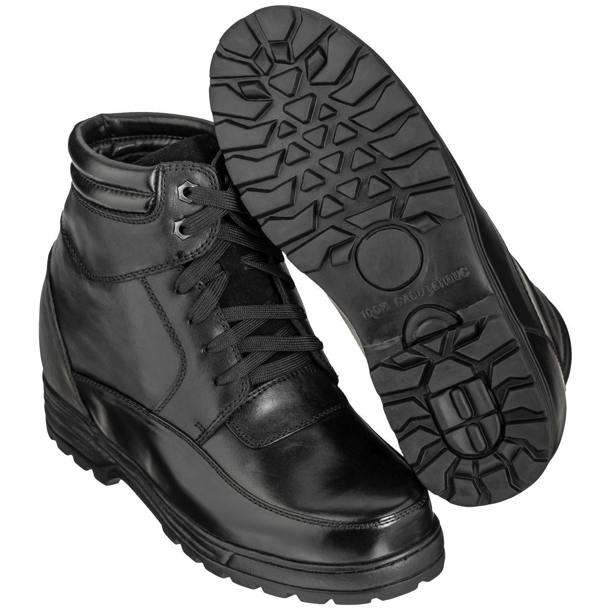 K881801 - Military-Style Leather Men's Boots - 5.2 Inches