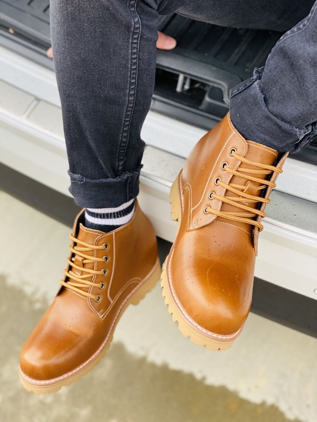 S8751 - 3.4 Inches Taller (Brown) - Men's Boots