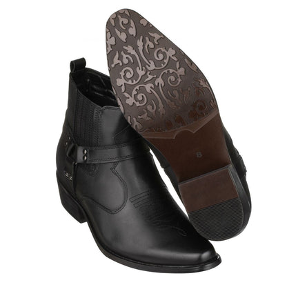 T8112 - 3.3 Inches Taller (Black) - Zipper Men's Boots