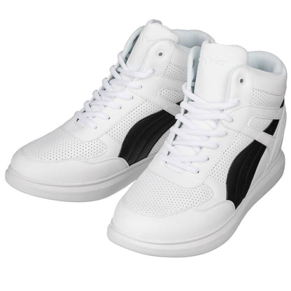 H71903 - 3.8 Inches Taller (White/Black) - Men's Sneakers