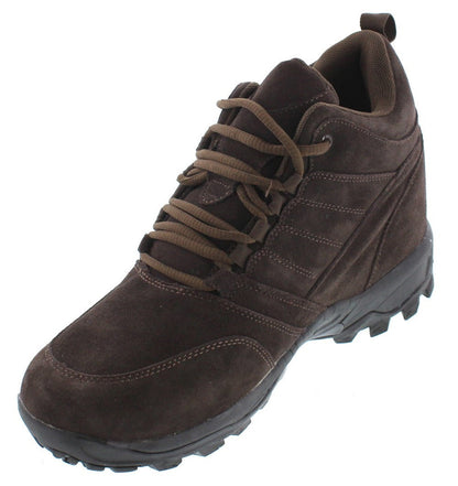 H0031 - 4 Inches Taller (Dark Brown) - Hiking Style Men's Boots