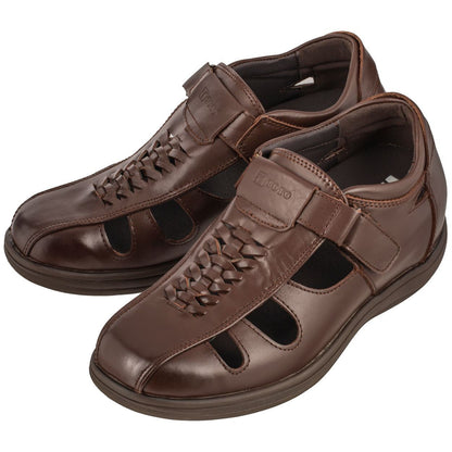 G13072 - 3.2 Inches Taller (Cordovan Dark Brown) Super Lightweight Braided Men's Sandals