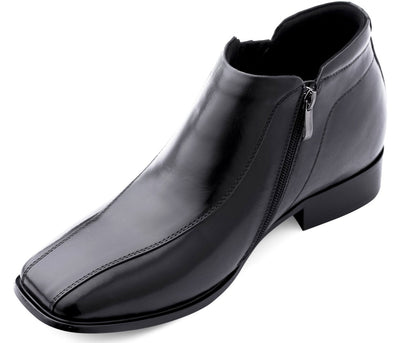 K99805 - 3.2 Inches Taller (Black) Zipper Men's Boots