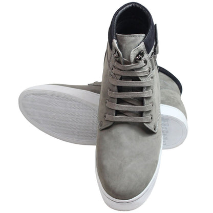 T53120 - 2.6 Inches Taller (Nubuck Grey) - High Top Men's Sneak-boot