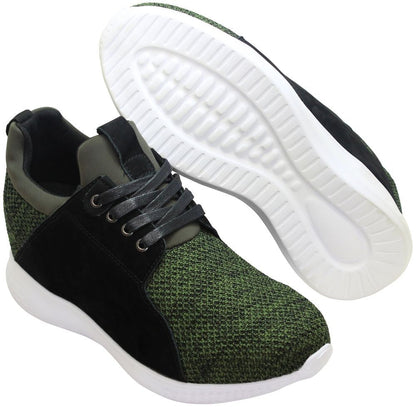 H71921 - 3.2 Inches Taller (Army Green) - Super Lightweight Men's Sneakers