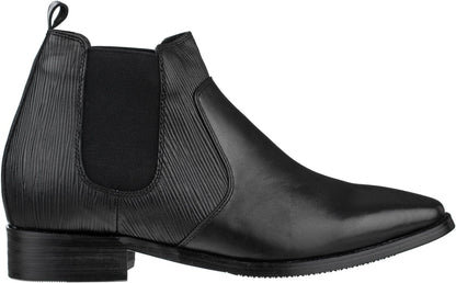 T54021 - Black Leather Chelsea Men's Boots - 3 Inches