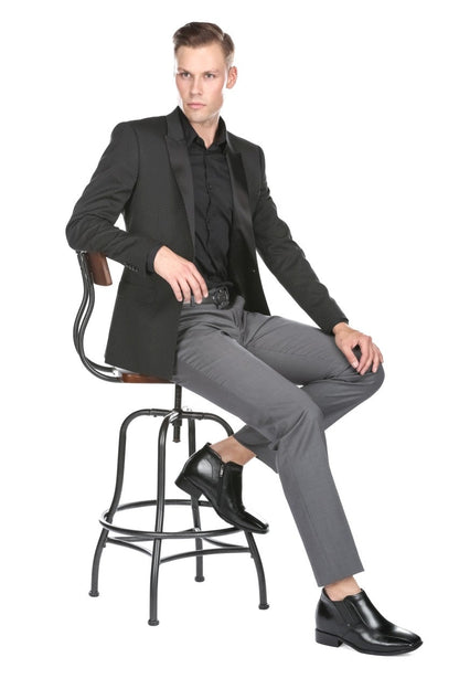 K99805 - 3.2 Inches Taller (Black) Zipper Men's Boots