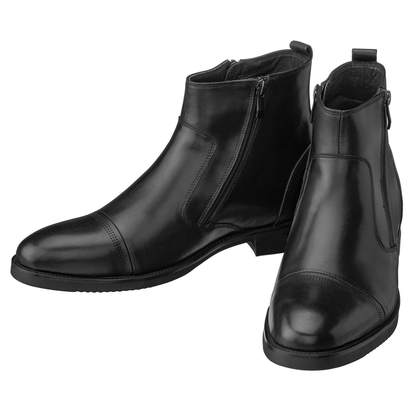 S28001 - 3.2 Inches Taller (Black) - Lightweight - Zipper Men's Boots