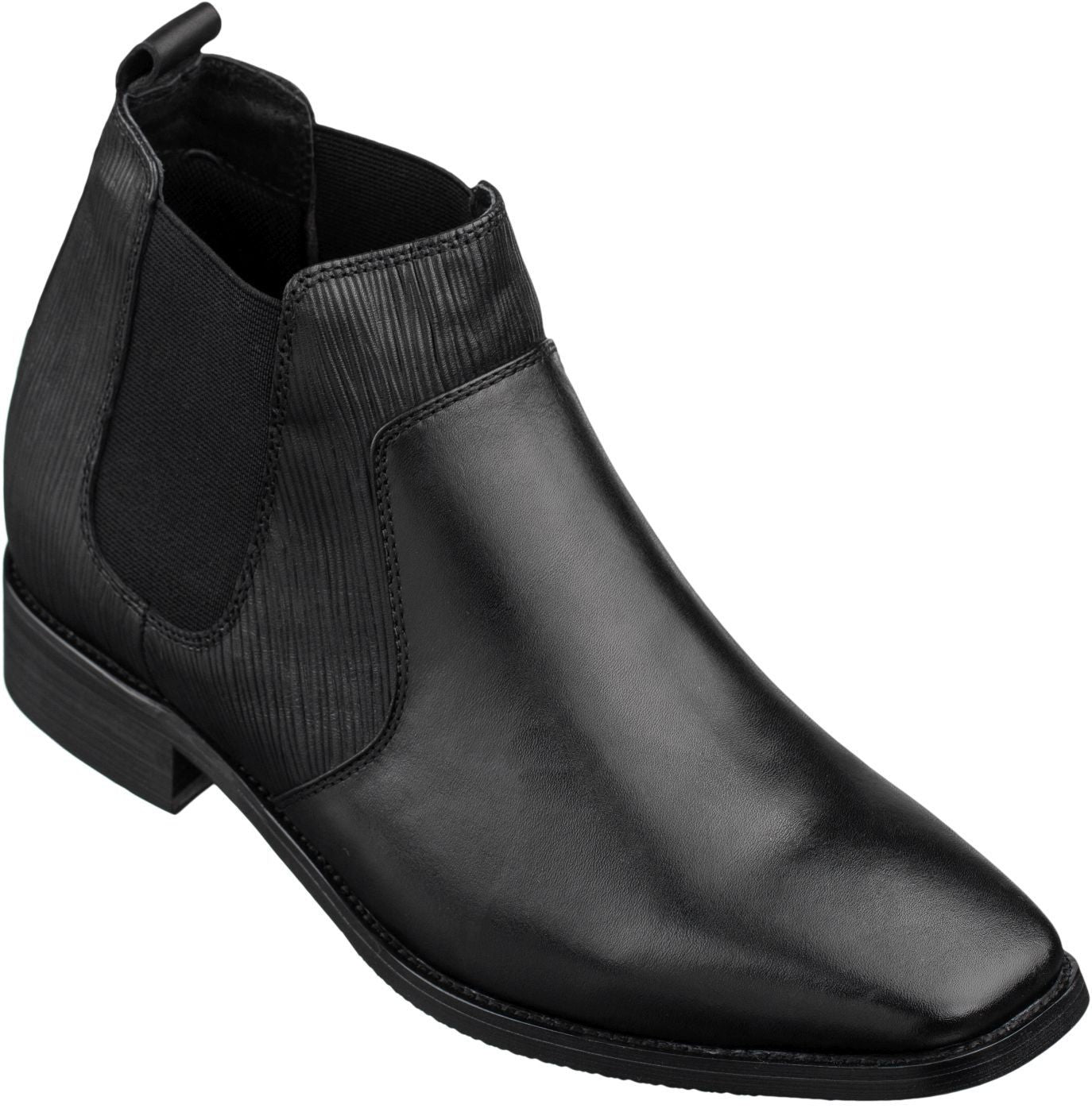 T54021 - Black Leather Chelsea Men's Boots - 3 Inches