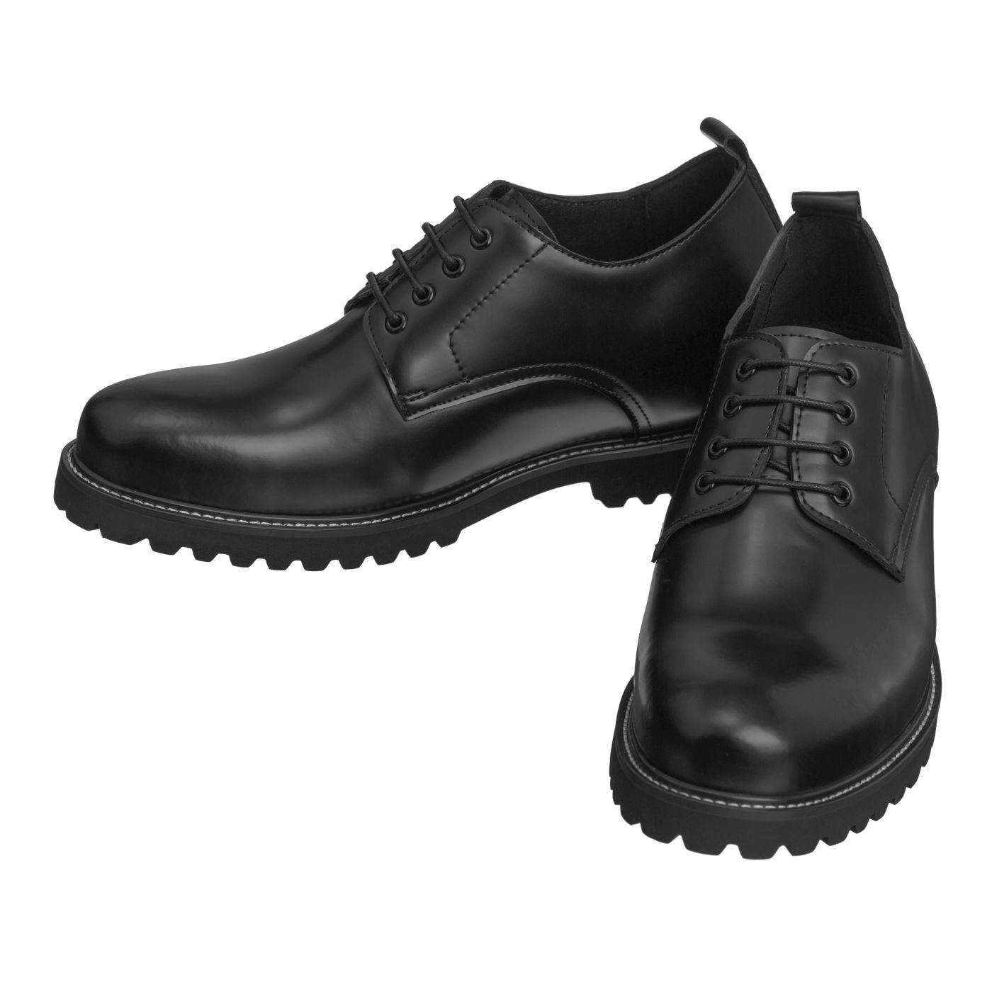 S9118 - 3" Taller Black Leather Elevator Work Men's Shoes