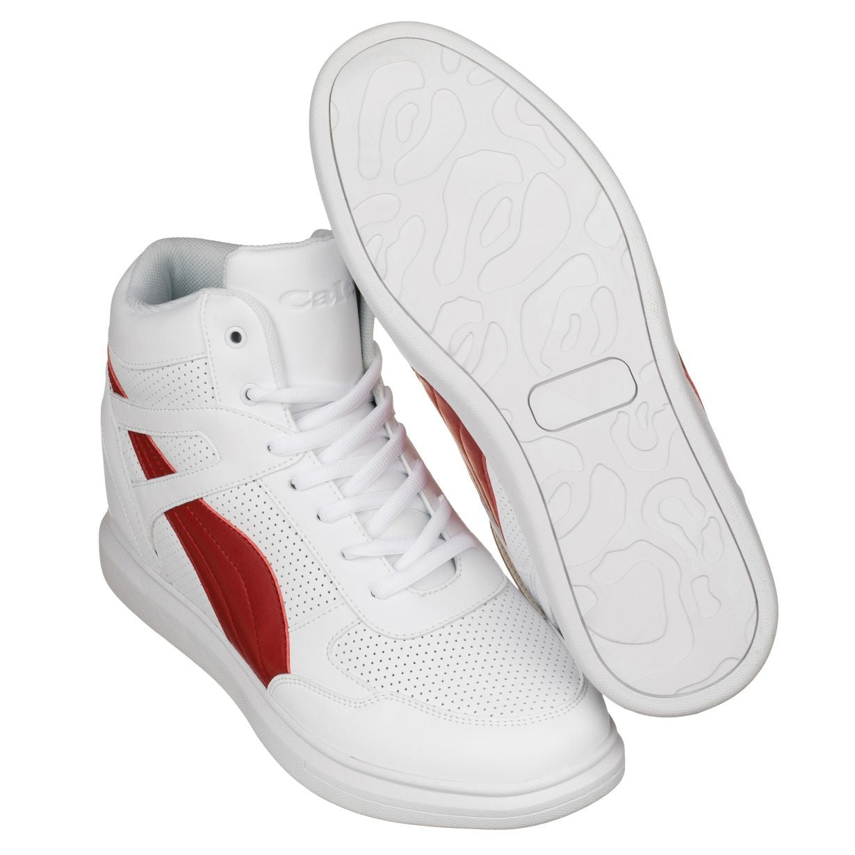 H71902 - 3.8 Inches Taller (White/Red) - Men's Sneakers