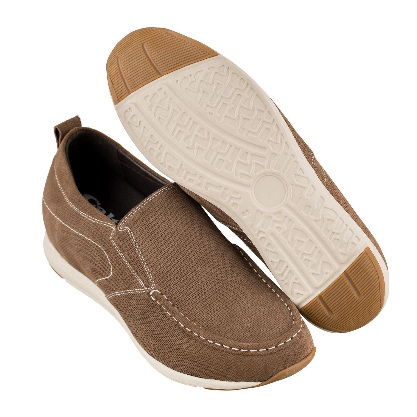 G4904 - 2.8 Inches Taller (Brown) - Super Lightweight Men's Flats